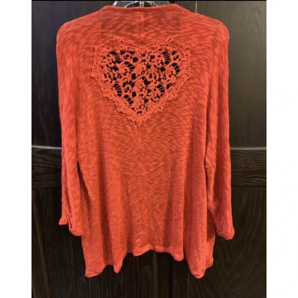 No Boundaries Junior Heart Cardigan Red 3-5 New with Tags Lace